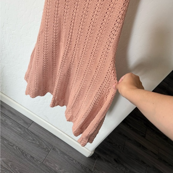 Freshman 1996|Boho knit crotchet sleeveless midi dress,Dusty rose,size large••• - Picture 6 of 11